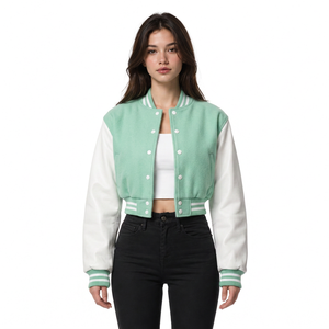 Blouson universitaire vintage en coton molletonné pour femmes, idéal pour les marques de streetwear, broderie personnalisée en gros - Product Image 3
