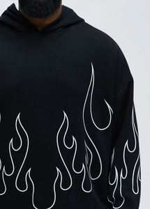 Hoodie à épaules tombantes, Hoodie oversize unisexe, séchage rapide, OEM, pour le sport et la gym, coupe ample, avec empiècements en maille - Product Image 6