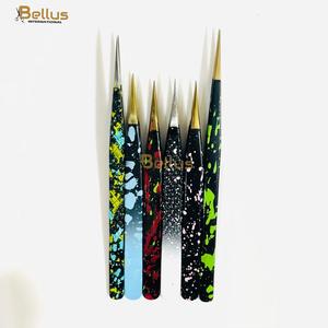 Bellus International Stainless Steel 6PCS <b>Lash</b> Tweezers Set Smooth Tip Powder Coated for Eyelash & Eyebrow OEM - Product Image 2