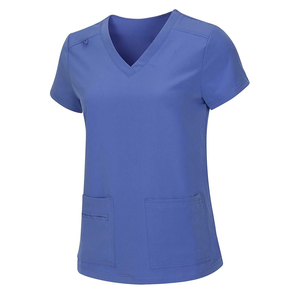 Women's Woven V-Neck Short-Sleeved <b>Scrub</b> Uniform Hospital Operating Room Nurse Doctor Workwear Washable Medical Overalls <b>Clothes</b> - Product Image 4