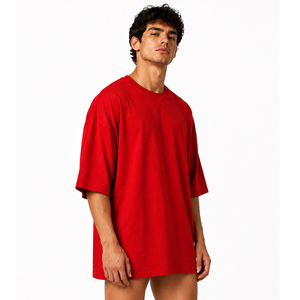T-shirt Homme Oversize à Épaules Tombantes Col Rond Coupe Ample Décontractée pour le Jogging et le Streetwear – Vente en Gros - Product Image 3