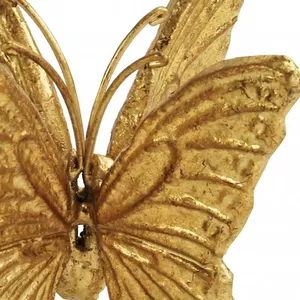 <b>Gold</b> Plated Brass Butterfly Figurine Polished 4.5 Inch Height Home Decoration Animal <b>Sculpture</b> Casting Art Metal Craft - Product Image 3
