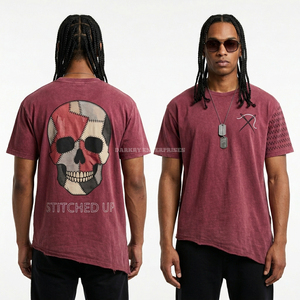 Camiseta Personalizada con Gráfico de Calavera Fundida al Carbón para Hombre, 230GSM, Algodón Pesado con Lavado Ácido, Venta al por Mayor, Fabricante de Ropa Urbana - Product Image 6