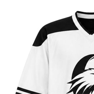 Camiseta de Hockey sobre Hielo Sublimada Blanca y Negra, Manga Larga, Uniforme Deportivo de Equipo, Camisa para Partidos, Ropa Deportiva para Juegos al Aire Libre - Product Image 6