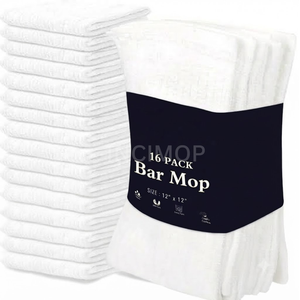 Comment acheter des torchons de nettoyage pour restaurant et cuisine, 100% coton côtelé, 16x19, 32oz, blancs, très résistants, en provenance d'Asie. - Product Image 2