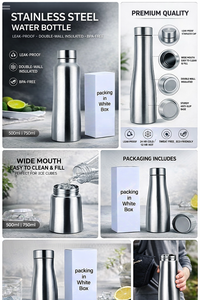 Bouteille réutilisable en acier inoxydable avec couvercle - Personnalisation et impression sur mesure pour les sports de plein air, Pâques, Halloween - Product Image 2