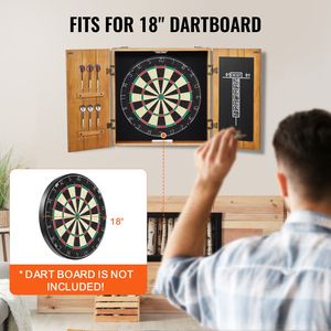 Set di Tavolo da Dardo in Legno Massello con Armadietto, Dimensioni Ufficiali, Tabellone Segnapunti, Accessori e Dardi Inclusi - Caratteristiche E - Product Image 4