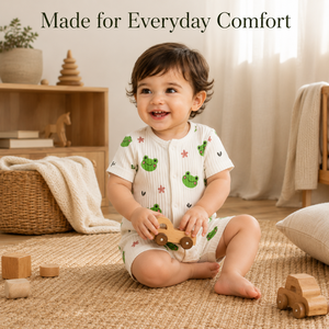 Combinaison courte pour bébé en coton interlock 100% unisexe, OEM, mignonne |   Tenue d'été côtelée respirante à boutons-pression pour bébé nouveau-né - Product Image 2