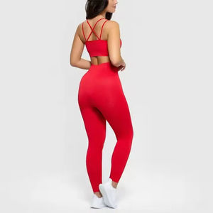 Ensemble de yoga pour femmes à prix de gros, personnalisable avec logo, vêtements de sport grande taille, imperméable, respirant, léger, haute performance - Product Image 6