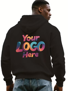 Regular Fit 100% Cotton Fleece Men's Hoodie Thin Hooded Eco-Friendly Cartoon Print Personalized Customizable 3-Area Print Chest - Product Image 5