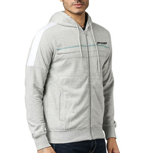 Sudaderas con capucha y cremallera de estilo urbano para hombre, con ajuste relajado, cremallera frontal completa y capucha con cordón ajustable para uso diario informal. - Product Image 3