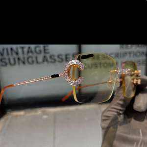 Gafas de Sol con Diamantes Moissanite Certificados VVS para Hombre, Lentes Amarillas Brillantes y Modernas, Ajuste Cómodo, con Revestimiento Antirreflectante - Product Image 2