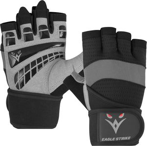 Gants de musculation Eagle Strike à demi-doigts en silicone, antidérapants, respirants, avec support de poignet et fermeture rapide, unisexe, logo personnalisé - Product Image 1