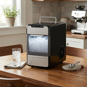 Machine à glaçons électrique Sudex 120W, capacité de 20-30 kg/jour, usage domestique et hôtelier, acier inoxydable, commande numérique - Product Image 4