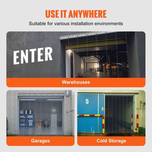 84\" Height X 48\" Width Clear <b>PVC</b> <b>Strip</b> Curtain 0.08\" Thickness 8PCS Industrial Door <b>Strips</b> Freezer Door Plastic Curtains Door - Product Image 6