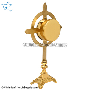 Monstrance traditionnelle en laiton |   Ostensoir eucharistique finition or – Export Corporation - Product Image 2