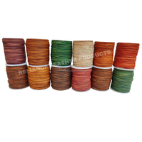 Cordon en cuir rond antique de 1 mm, couleur personnalisée, souple et flexible, en cuir de vachette avec opale pour la fabrication de bracelets et de colliers