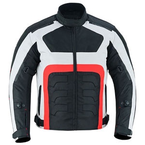 Chaqueta de Motociclista de Cuero Genuino para Hombre, Transpirable, Ecológica, Diseño con Bloques de Color, Cuello Alto, Cierre de Cremallera - Product Image 4