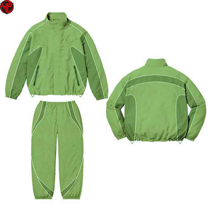 Ensemble de survêtement oversize en nylon, pantalon de jogging ample, ensemble de survêtement personnalisé avec coupe-vent en nylon réfléchissant 3M pour hommes - Product Image 4