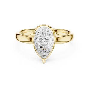 Bague de fiançailles solitaire en or jaune, taille poire, élégante, avec diamant, pour femme, bijoux de mariage - Product Image 2