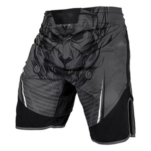 Black Gray Contrast Color Good Quality Pakistan Made New Arrival With Reasonable Price MMA Shorts For Men <b>BY</b> Teens INDUSTRIES - Product Image 1