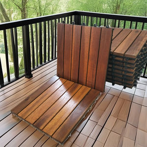 Baldosas de Madera de Acacia Encajables para Decoración de Interiores y Exteriores, 300*300 mm, para Decoración del Hogar, Jardín, Terraza y Patio Trasero - Product Image 4