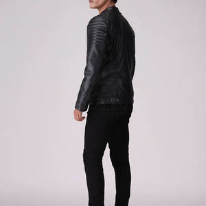 Veste d'hiver en cuir pour homme tendance avec fermeture éclair sur le devant, coupe-vent et respirante, design moderne et ajusté pour toutes les occasions - Product Image 4