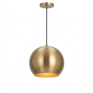 Round Brass Pendant <b>Light</b> Gold Metal Shade LED <b>Indoor</b> Ceiling Fixture Large Size Mounted Design Handmade Pendant Lamps - Product Image 1