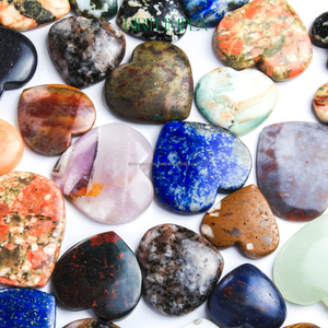 Các loại hình trái tim tự nhiên lỏng đá quý cabochons Nhiều màu khối thỏa thuận cho crafting và chữa bệnh - Product Image 4