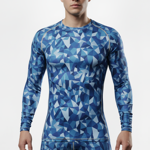 Camiseta de Compresión para Hombre, Diseño OEM, Mangas Largas, Protección Solar UPF 50, Nailon y Spandex, MMA, Rashguard Personalizado - Product Image 5