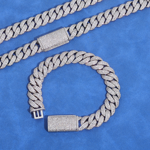 Bracelet en argent 925 avec diamants de laboratoire, style cubain, léger, certifié, serti de diamants, bijoux de luxe pour hommes, style hip-hop - Product Image 3