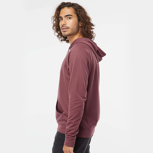 Sweat à capuche bordeaux pour homme, coupe oversize, 100 % coton molletonné, uni, avec poche kangourou, décontracté - Product Image 2