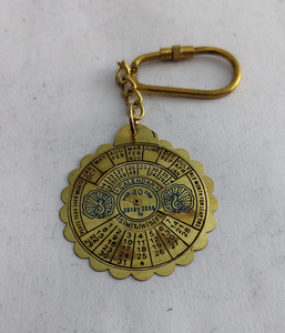 Antique Calendar <b>Key</b> Chain Brass <b>Ring</b> Vintage Perpetual Calendar Keychain Decorative Metal Keyring for Daily Use Gift - Product Image 3