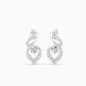Boucles d'oreilles captivantes en or jaune, blanc et rose 9 carats avec diamant de laboratoire de 0,81 ct, modèle Flame Of Love - Product Image 2