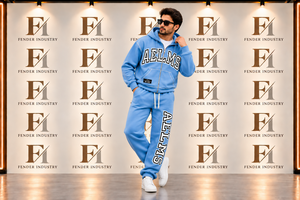 Ensemble de survêtement personnalisé pour homme en polaire avec sweat à capuche zippé et pantalon de jogging imprimé lettres, style streetwear, deux pièces, respectueux de l'environnement - Product Image 3