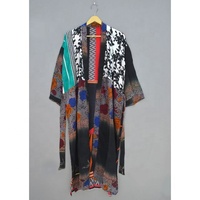 Bata de dormir con estampado Floral para mujer, Kimono Vintage de seda, para vestir en la playa, novedad