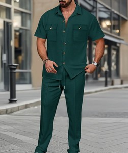 Ensemble d'été 2026 personnalisé pour homme : survêtement anti-statique en coton imprimé, t-shirt à manches courtes et short, prix de gros - Product Image 5