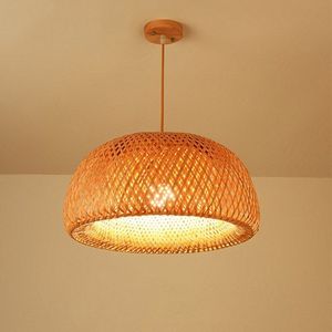 Lámpara colgante decorativa hecha a mano de ratán, candelabro de bambú tejido para interiores modernos - Product Image 1