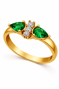 <b>Emerald</b> Color Cubic Zirconia 925 Sterling <b>Silver</b> Stackable Promise Engagement <b>Ring</b> - Product Image 6