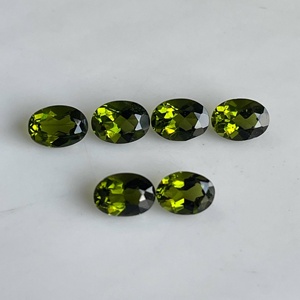 Pierre précieuse naturelle de Moldavite brute de haute qualité AAA, taille ovale facettée 7x5mm, cristal lisse et non monté pour la fabrication de bijoux - Product Image 2