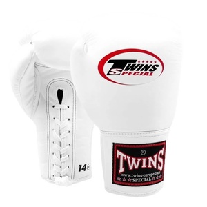 Twins Lace Up Boxing <b>Gloves</b> BGLL Genuine White Cowhide Leather Muay Thai Training Sparring Professional Fight <b>Gloves</b> - Product Image 2