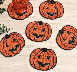 Designer Christmas Embroidered Seed <b>Beaded</b> <b>Coasters</b> Luxury Holiday Drink Mats For Table Protection And Seasonal Decoration - Product Image 3