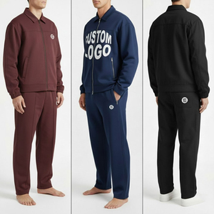 Chándal de Forro Polar Grueso para Hombre, Chaqueta con Cuello y Cremallera Completa y Pantalones, Ropa Deportiva Personalizada, Servicio OEM - Product Image 4