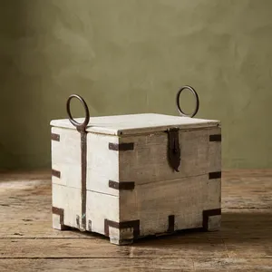 Vintage Heritage Reclaimed Wood Storage Trunk <b>Chest</b> Box <b>Coffee</b> <b>Table</b> with Metal Fittings for Bedroom Living Dining Farmhouse - Product Image 5