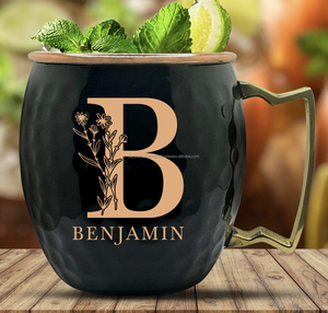 Taza de cobre para beber Diseño grabado Taza sólida pura para Barware Tazas de cerveza de grado alimenticio - Product Image 5