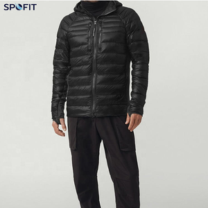 Veste matelassée à capuche pour homme, rembourrage en duvet, fermeture éclair, vêtements d'extérieur décontractés pour l'hiver, coupe classique, couleur unie - Product Image 5