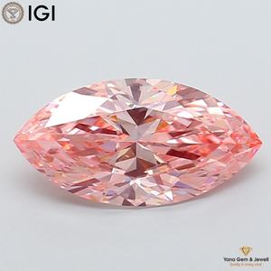 Diamante Cultivado en Laboratorio CVD, Corte Marquesa, 3.00 Quilates, Claridad VS1, Color Rosa Intenso, Certificado IGI, para Selección de Alta Joyería - Product Image 1