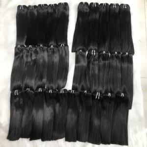 Extensiones de cabello humano de grado 12A, color negro natural, superdoble estirado, paquetes sin procesar - Product Image 4