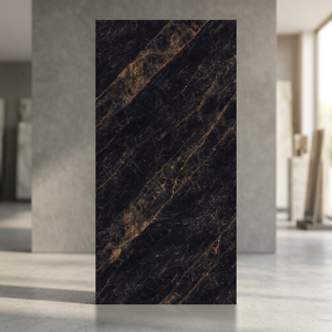 Thunder Black 160x320cm Carrelage mural en pierre frittée 12mm brillant pour salle à manger et extérieur - Product Image 2