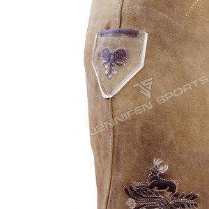 Pantalones Cortos de Gamuza Genuina para Hombre, Estilo Vintage, Tradicionales Bávaros, Bordados, para el Oktoberfest - Product Image 4